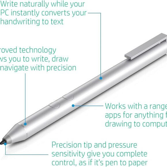 Stylus HP Spectre x360 / Envy / Pavilion Silver Active Pen - NWT - Picture 3 of 16